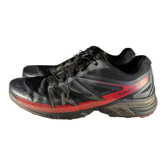 Saloman Men’s Wings Pro 2 Hiking Sneakers Black Red Size 11.5 Sens Fit Endo Fit - Picture 4 of 9